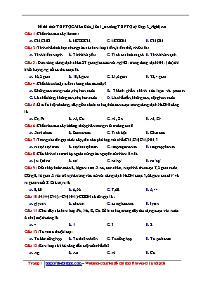 Đề thi thử THPT Quốc gia môn Hóa học lần 1 năm 2017 - Trường THPT Quỳ Hợp 2 (Có đáp án)